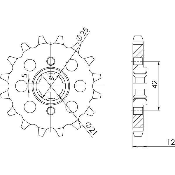 PIGNONE P530 - Z16 PER YAMAHA 900 XJ / XJ F (31A/58L/4BB) 1985-1992