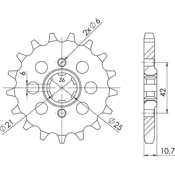 PIGNONE P530 - Z16 PER HONDA 550 CBX F/F2 1986-1987