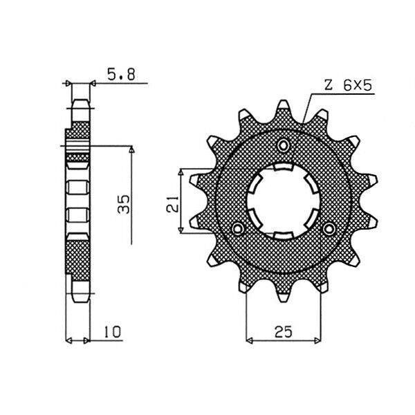 PIGNONE P520 - Z16 PER CAGIVA 500 T4E 1987-1990