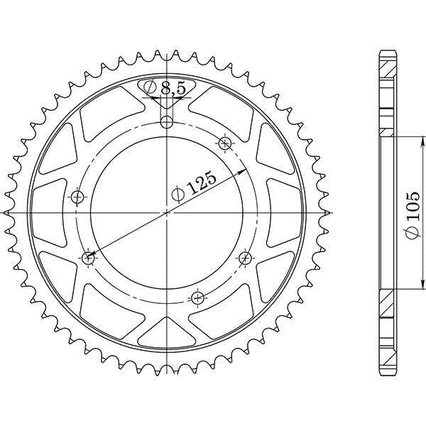 CORONA IN ACCIAIO P428 - Z48 PER RIEJU 125 RS3 LC 2012-2013