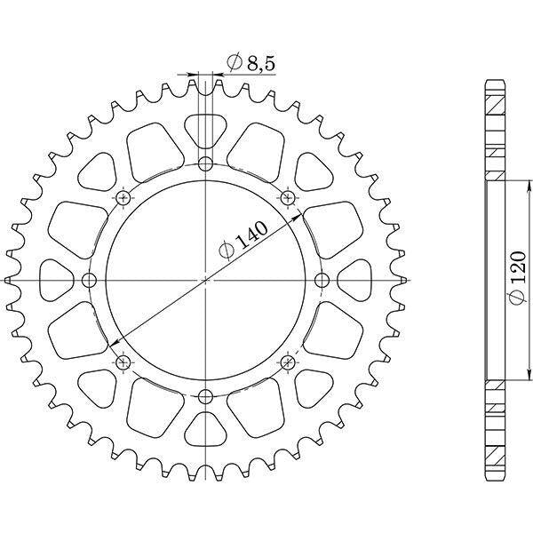 CORONA IN ACCIAIO P520 - Z38 PER KAWASAKI 250 Estrella 1995-2000