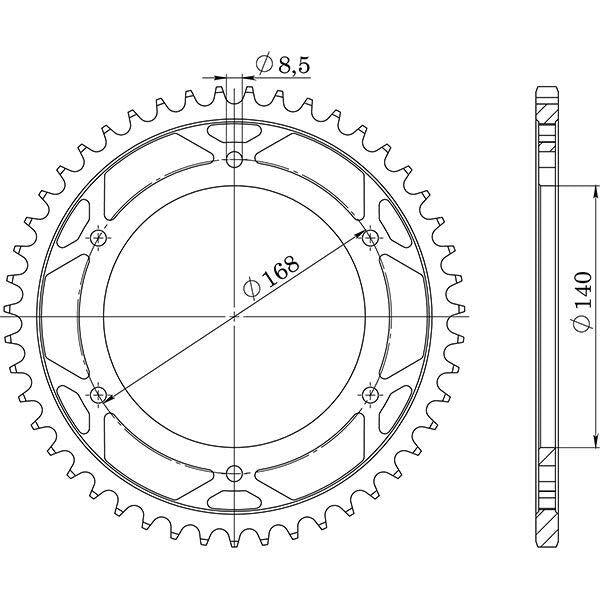 CORONA IN ACCIAIO P525 - Z41 PER BMW 650 F GS MOZZO FORI Ø 8,5 2008-2008