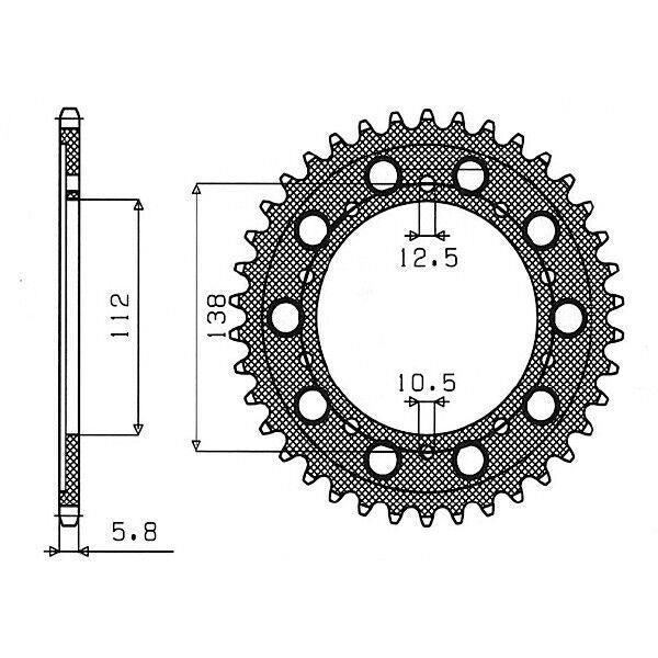 CORONA IN ALLUMINIO P520 - Z41 PER HONDA 750 VT C Shadow 1997-2003