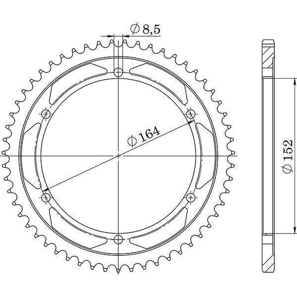 CORONA IN ACCIAIO P428 - Z55 PER YAMAHA 500 SR 1991-2000