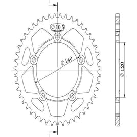 CORONA IN ALLUMINIO P525 - Z42 PER SUZUKI 750 GSR ABS 2011-2016