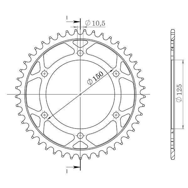 CORONA IN ALLUMINIO P525 - Z42 PER KTM 1050 Adventure ABS 2015-2016