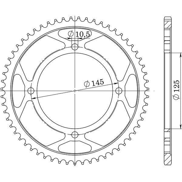 CORONA IN ACCIAIO P428 - Z56 PER YAMAHA 250 XVS Drag Star 2001-2004