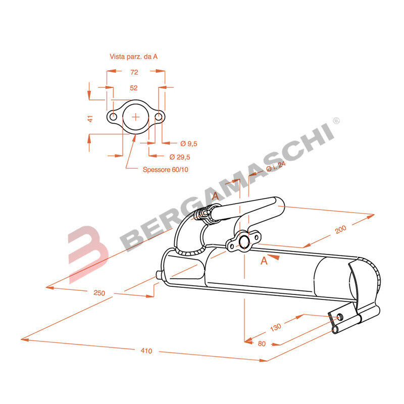 0237 MARMITTA SITO SILURO NERA PER PIAGGIO VESPA 125 130 PRIMAVERA ET3 SPECIAL