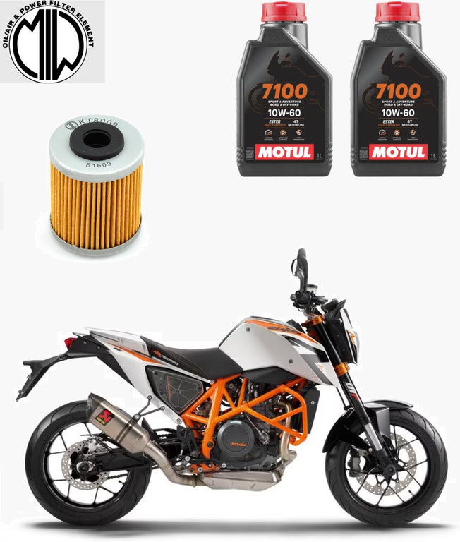 Kit Tagliando 2LT Motul 7100 10W60 olio + Filtro per  KTM 690 Duke R 2012-2017