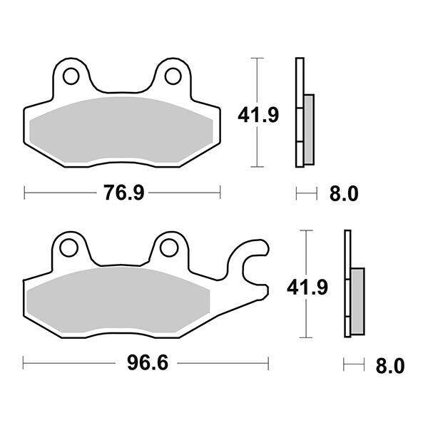 134HM SBS PASTIGLIA FRENO ANT DX per KYMCO 250 People S 2006-2008