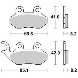 140CT SBS PASTIGLIA FRENO ANT per SYM 125 Symphony S 4T 2010-2014