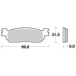155CT SBS PASTIGLIA FRENO POST per YAMAHA 250 YP R X-MAX 2007-2009
