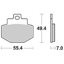 166MS SBS PASTIGLIA FRENO POST per PIAGGIO 250 Vespa GTV (M45102) 2006-2011
