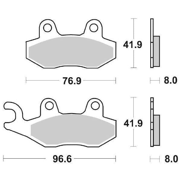 197MS SBS PASTIGLIA FRENO POST per PEUGEOT 400 Geopolis RS (NISSIN) 2008-2013