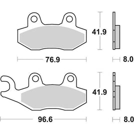 611PSI SBS PASTIGLIA FRENO ANT SX per YAMAHA 660 YXR Rhino 2004-2007