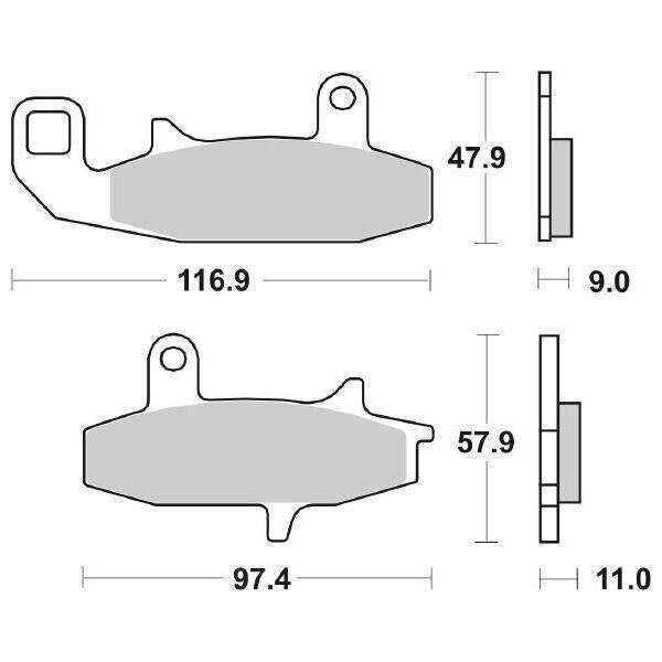 626HS SBS PASTIGLIA FRENO ANT per SUZUKI 650 DR RE 1994-1995