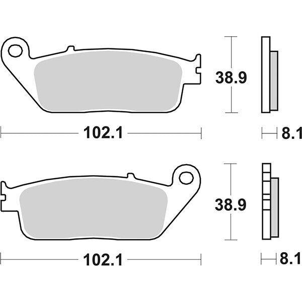 627RST SBS PASTIGLIA FRENO ANT DX o SX per CAGIVA 1000 Navigator 2000-2005