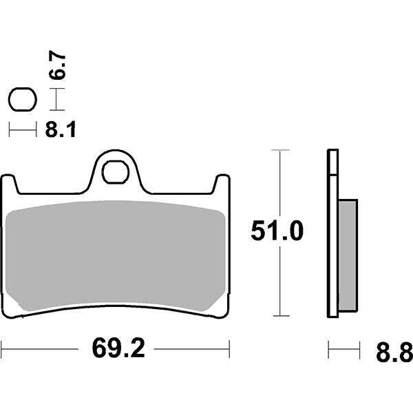 634RST SBS PASTIGLIA FRENO ANT DX o SX per YAMAHA 1000 MT10 ABS 2016-2022