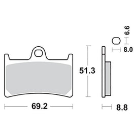 634SP SBS PASTIGLIA FRENO ANT DX o SX per YAMAHA 700 XSR 2016-2022
