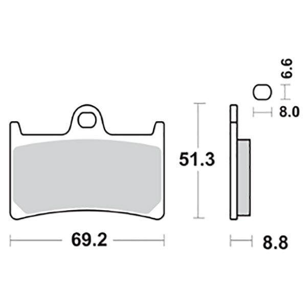 634SP SBS PASTIGLIA FRENO ANT DX o SX per YAMAHA 1000 YZF-R1S 2006-2006