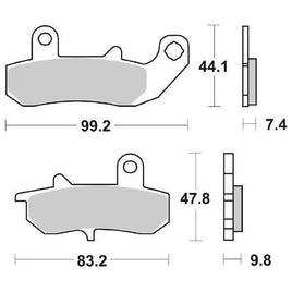 635LS SBS PASTIGLIA FRENO POST per SUZUKI 650 DR R 1992-1993