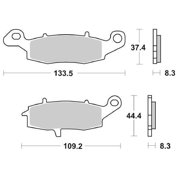 704HF SBS PASTIGLIA FRENO ANT per KAWASAKI 650 W 1999-2006