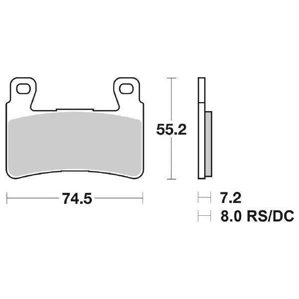 734RS SBS PASTIGLIA FRENO ANT DX o SX per HONDA 600 CBR Sport 2001-2002