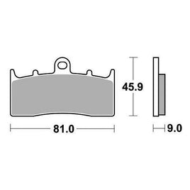 778RST SBS PASTIGLIA FRENO ANT DX o SX per BMW 1200 K R Sport 2005-2008