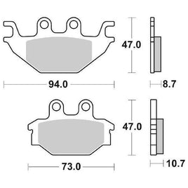 810SI SBS PASTIGLIA FRENO ANT DX o SX per KYMCO 300 MXU / MXU R 2005-2011