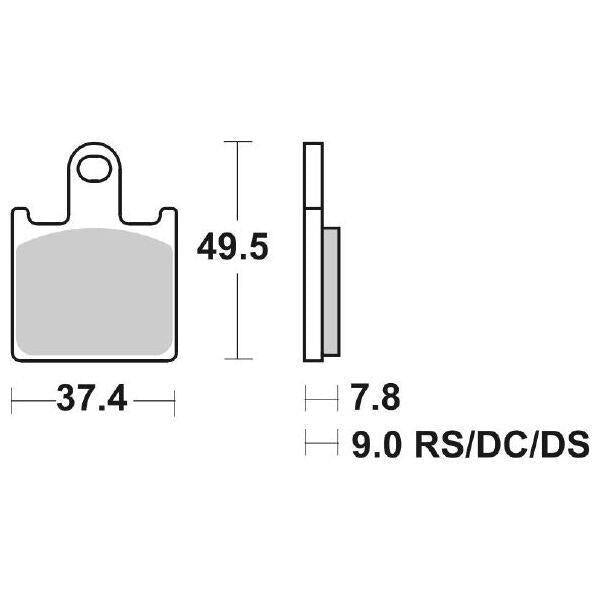 838RS SBS PASTIGLIA FRENO ANT DX o SX per KAWASAKI 1000 Z 2007-2009