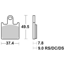 838DC SBS PASTIGLIA FRENO ANT DX o SX per KAWASAKI 1000 Z ABS 2007-2009