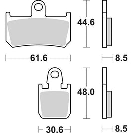 839RST SBS PASTIGLIA FRENO ANT DX o SX per YAMAHA 1700 V MAX 2009-2016