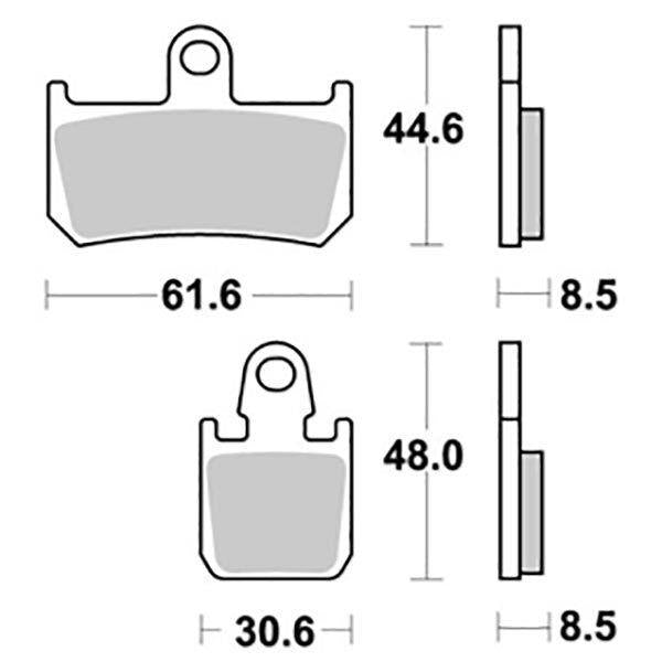 839SP SBS PASTIGLIA FRENO ANT DX o SX per YAMAHA 1000 YZF-R1 2009-2011