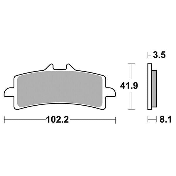 841DS-2 SBS PASTIGLIA FRENO ANT DX o SX per DUCATI 848 848 / S 2011-2012