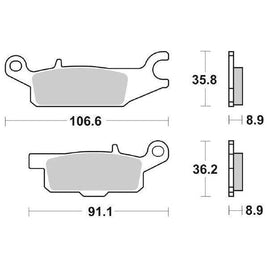 852SI SBS PASTIGLIA FRENO ANT SX per YAMAHA 550 YFM Grizzly / SE 2009-2012
