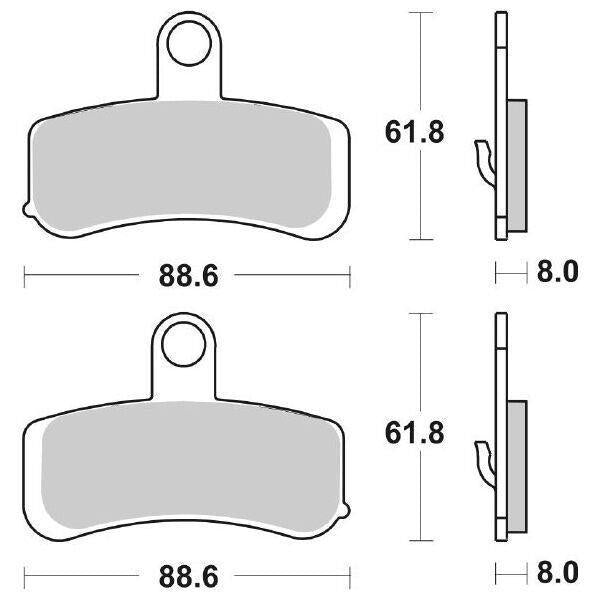 853HS SBS PASTIGLIA FRENO ANT per HARLEY DAVIDSON 1690 FXSB Breakout 2013-2014