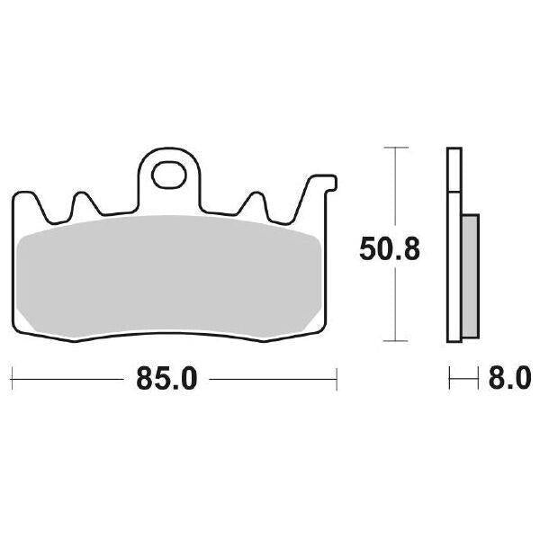 900HS SBS PASTIGLIA FRENO ANT DX o SX per DUCATI 821 Monster Stealth 2018-2021