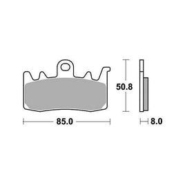 900DS2 SBS PASTIGLIA FRENO ANT DX o SX per QJMOTOR 700 SRT 2023-2024