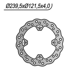 654X NG DISCO FRENO POST per HONDA 250 CRF X 2004-2015