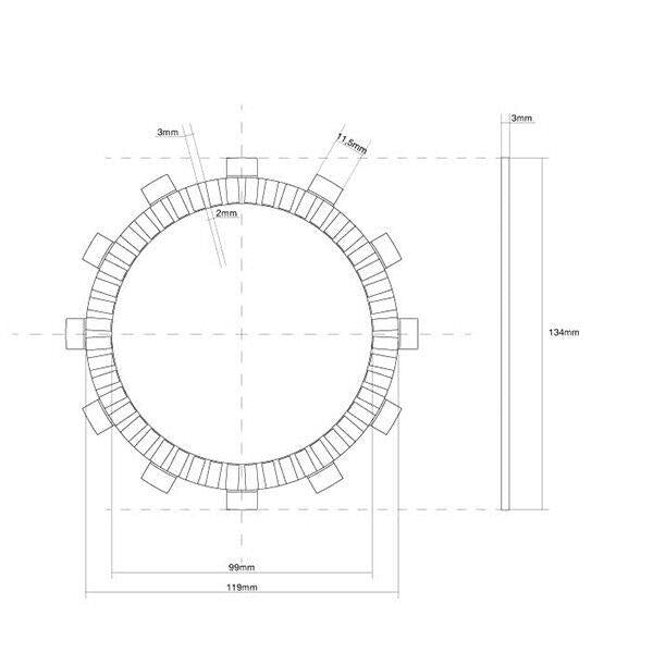 FCC FRIZIONE DISCO SINGOLO GUARNITO originale per KAWASAKI 125 KX 1990-1992