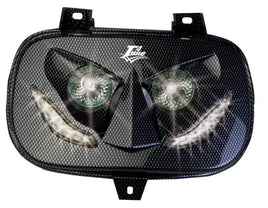 T4 Tune Maschera faro carbon con led per MBK	Booster Spirit 50 1999 - 2002