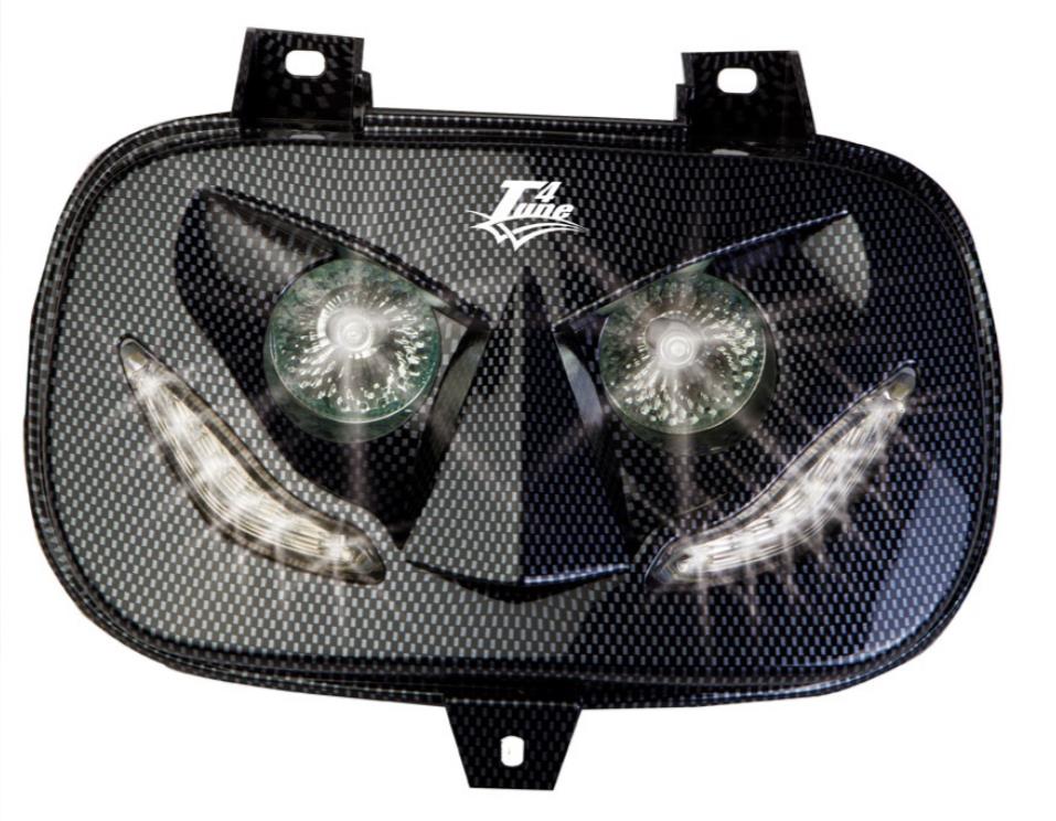 T4 Tune Maschera faro carbon con led per MBK	Booster Spirit 50 1999 - 2002