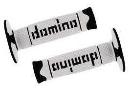 Domino Coppia Manopole Domino Offroad universale nero/bianco 120mm