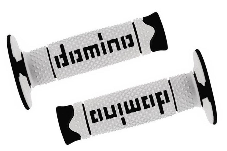 Domino Coppia Manopole Domino Offroad universale nero/bianco 120mm