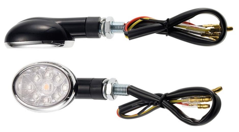 T4Tune Coppia Frecce omol. "Oval" nere con led universali