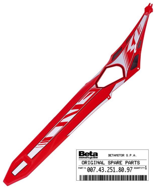 Beta Parafango posteriore rosso / bianco per Beta Evo 2T 2023