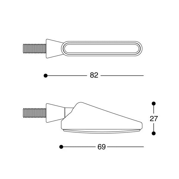 Barracuda Coppia Frecce SQ-LED Sequenziale Universali Omologate Nere