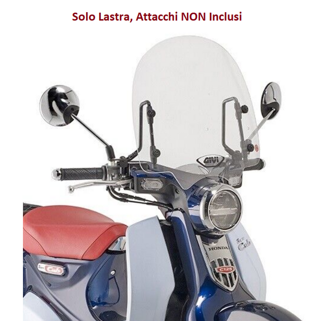 GIVI Parabrezza Trasparente 38,5 x 40 per Honda SUPER CUB 125 2018 - 2 - LGMoto SRL