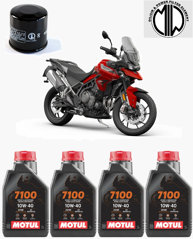 Kit Tagliando 4lt Olio Motul 7100 10W40 + Filtro per TRIUMPH TIGER 900 - LGMoto SRL