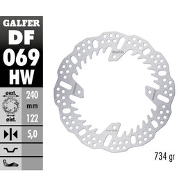 Disco freno Galfer Shark posteriore - 5 mm